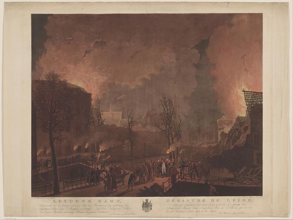 De gevolgen van de buskruitramp te Leiden (1807 - 1828) by Jan Willem Pieneman, Jan Willem Pieneman and Johannes de Vletter