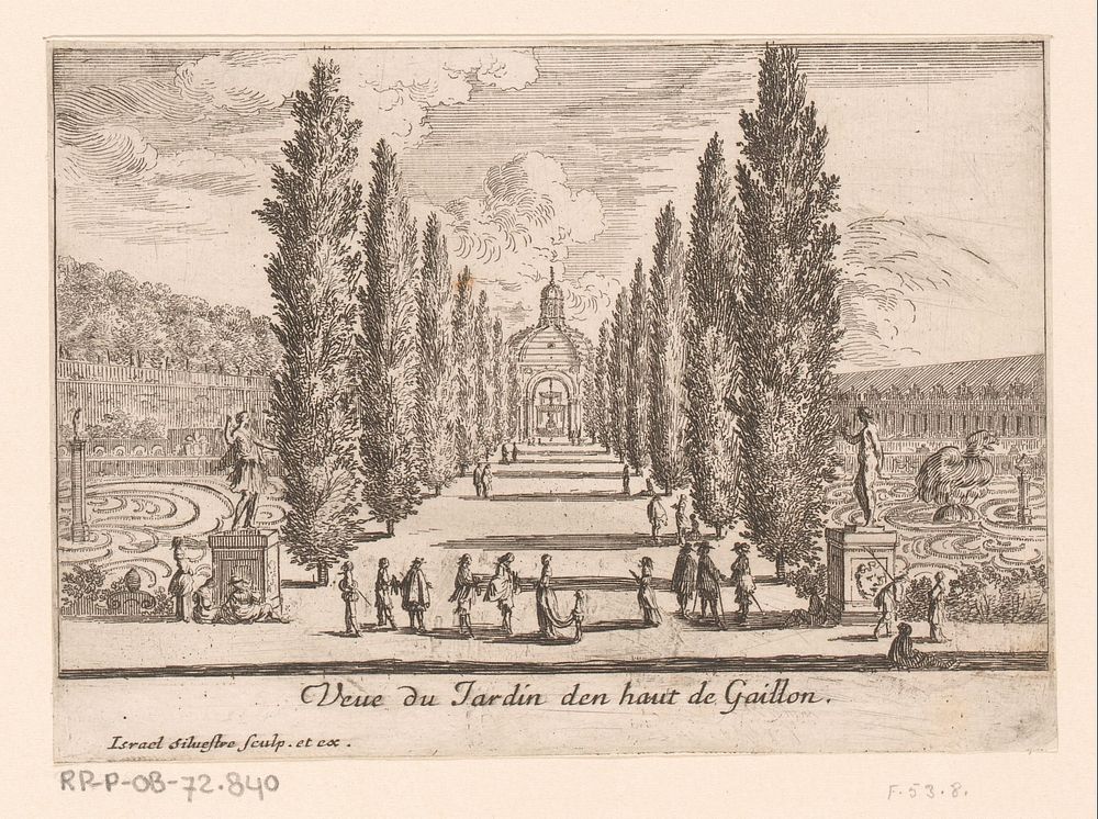 Gezicht op de tuin vanaf kasteel Gaillon (1631 - 1691) by Israël Silvestre, Israël Silvestre and Lodewijk XIV koning van…