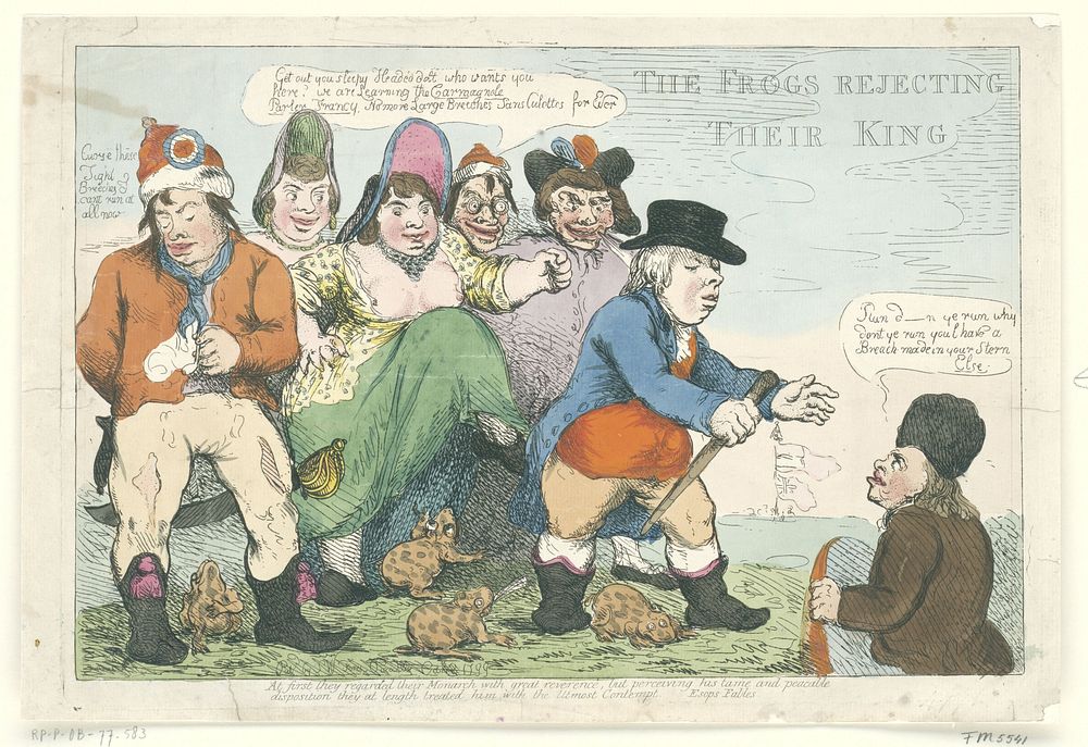 Spotprent op het verwerpen van de prins, 1799 (1799) by John Cawse, F Sansom and Samuel W Fores