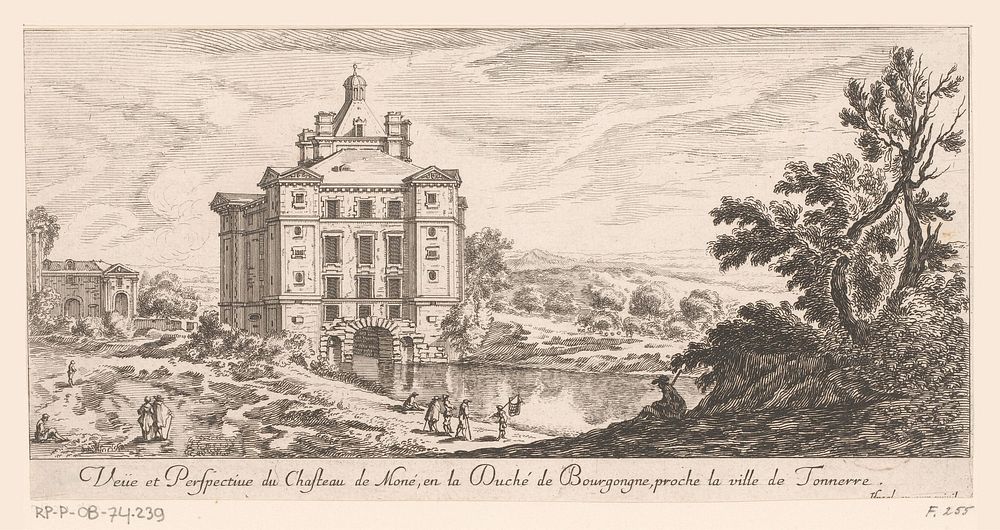 Gezicht op kasteel Maulnes (1631 - 1691) by Israël Silvestre and Israël Henriet