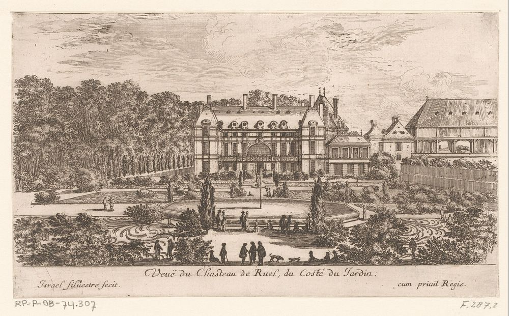 Gezicht op het kasteel van Rueil (1631 - 1691) by Israël Silvestre and Franse kroon