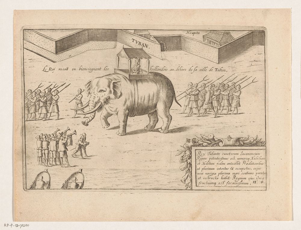 De koning van Tuban op zijn olifant, 1599 (1619) by anonymous