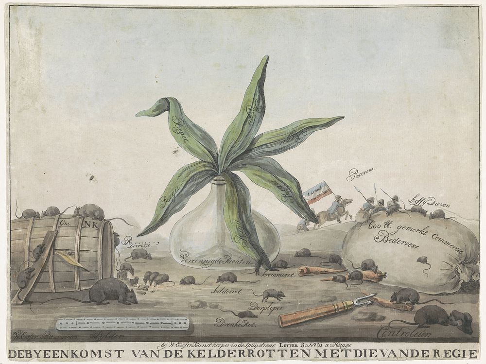 Spotprent op de Franse Douanen, 1813-1814 (1813 - 1814) by Wijnand Esser, Wijnand Esser and Wijnand Esser
