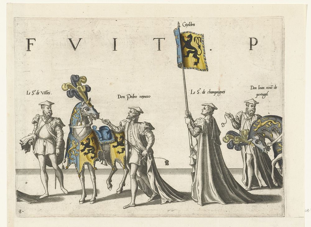 Deel van de optocht, nr. 8 (1619) by Joannes van Doetechum I, Lucas van Doetechum, Hieronymus Cock and Hendrick Hondius I