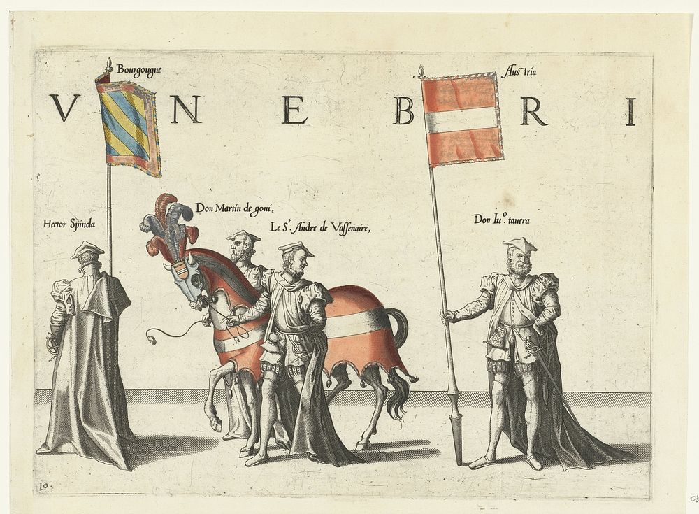 Deel van de optocht, nr. 10 (1619) by Joannes van Doetechum I, Lucas van Doetechum, Hieronymus Cock and Hendrick Hondius I
