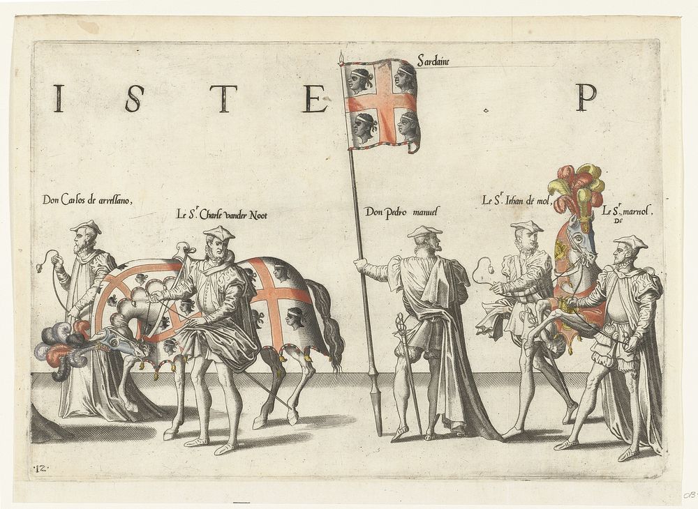 Deel van de optocht, nr. 12 (1619) by Joannes van Doetechum I, Lucas van Doetechum, Hieronymus Cock and Hendrick Hondius I
