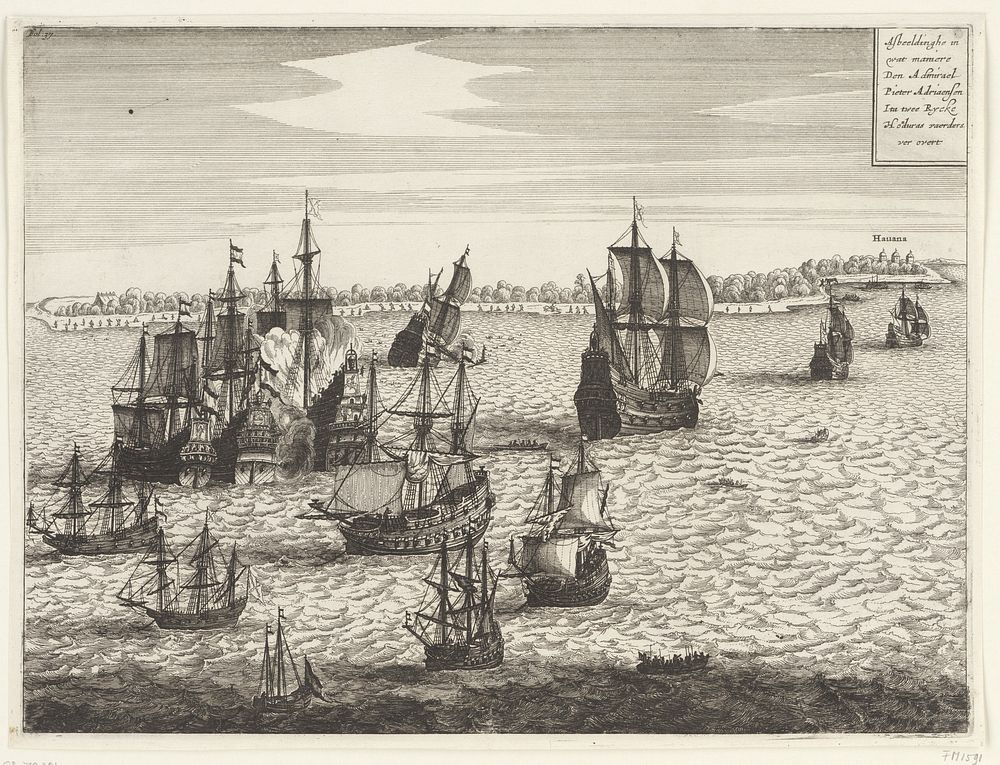 Verovering van twee Spaanse admiraalsschepen door de vloot van de WIC onder admiraal Pieter Adriaensz. Ita, 1628 (1649 -…