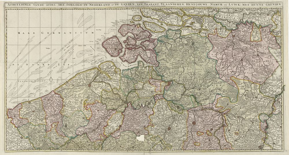 Kaart van de Zuidelijke Nederlanden, ca. 1701-1702 (1701 - 1702) by anonymous, Nicolaes Visscher II and Staten Generaal