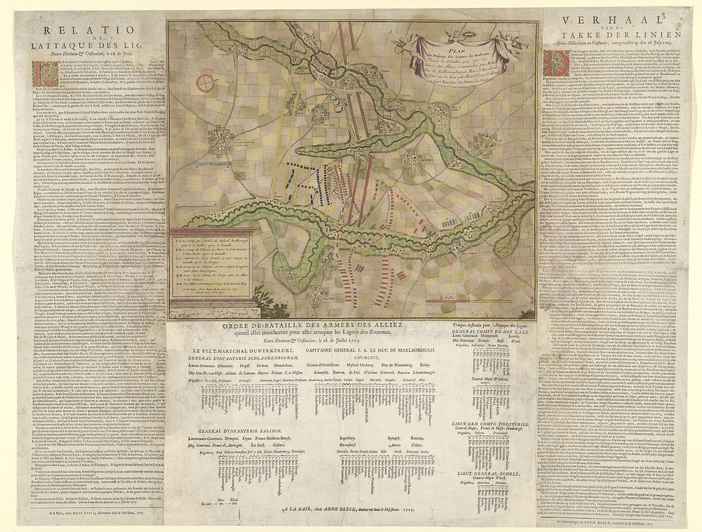Doorbraak van de Franse linies in Brabant, 1705 (1705) by Jan van Call I, Frederik Thomas van Hangest Genlis gezegd d Yvoy…