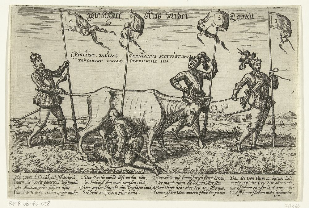 De Nederlandse Koe, ca. 1587 (in or after 1587) by anonymous and Matthias von Kinkelbach Quad
