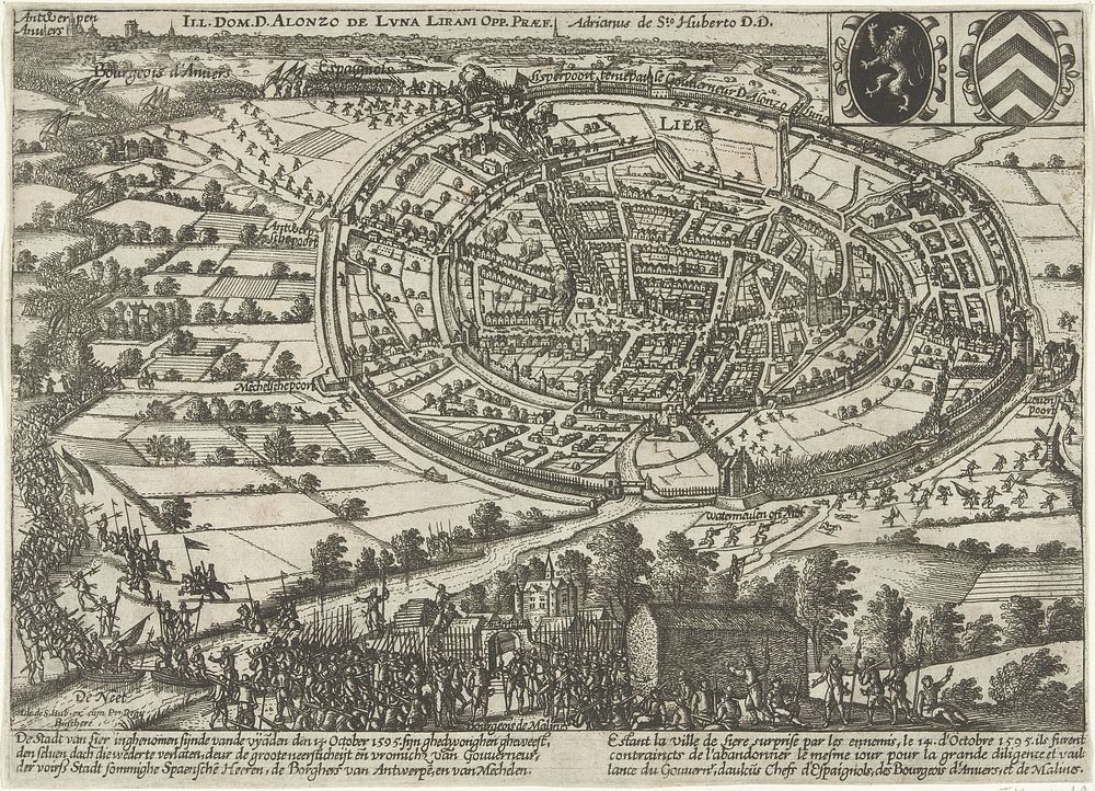 Lier ingenomen en verlaten door het Staatse leger, 1595 (1595 - 1597) by anonymous, Adriaen Huybrechts I, Adriaen Huybrechts…