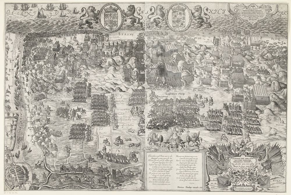 Slag bij Nieuwpoort, 1600 (1616) by Floris Balthasarsz van Berckenrode, Floris Balthasarsz van Berckenrode, Hendrick Hondius…