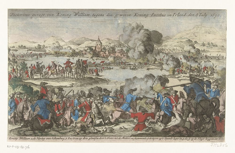 Slag aan de Boyne, 1690 (1692 - 1694) by anonymous and Jan Luyken