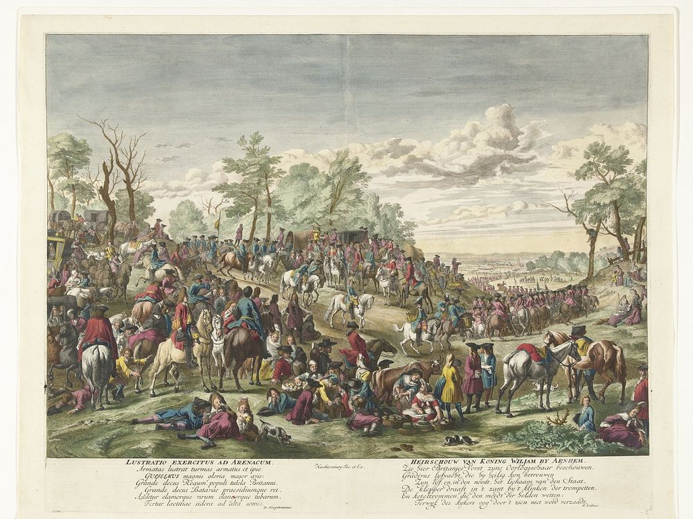 Inspectie van de troepen door Willem III bij Arnhem, 1691 (1691) by Jan van Huchtenburg, Jan van Huchtenburg, François Halma…
