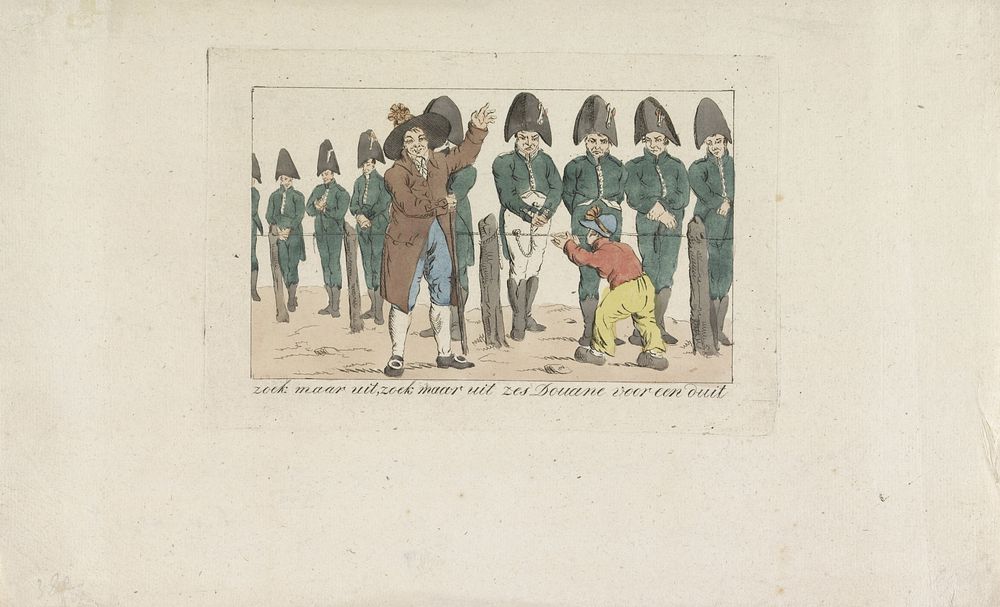 Spotprent op de douaniers, 1813 (1813) by Jacob Smies