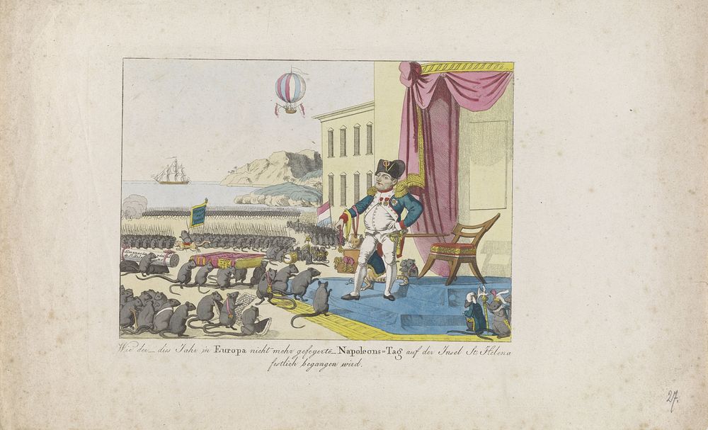 Vieren van Napoleons verjaardag op Sint Helena, 1815 (1815) by Johann Michael Voltz and Friedrich Campe