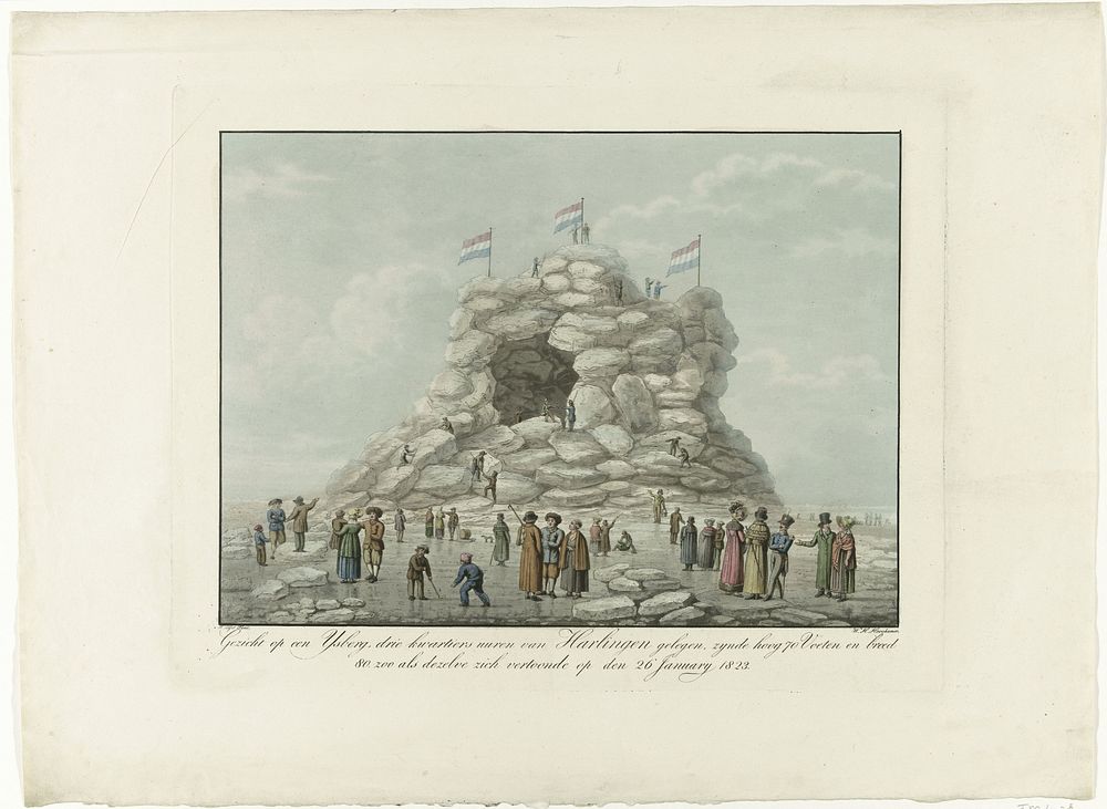 IJsberg van kruiend ijs, 1823 (1823) by Willem Hendrik Hoogkamer and Wijnand Esser