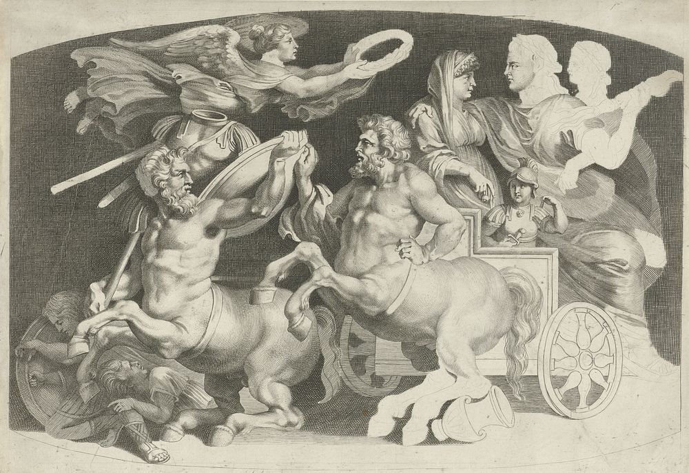Camee met de triomf van Germanicus en Agrippina (1620 - 1658) by Paulus Pontius and Peter Paul Rubens