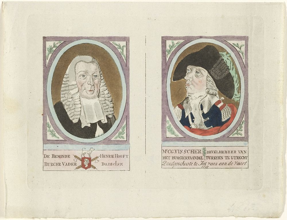 Portretten van Hendrik Danielsz. Hooft en Cornelis Govert Visscher, 1787 (1787) by anonymous
