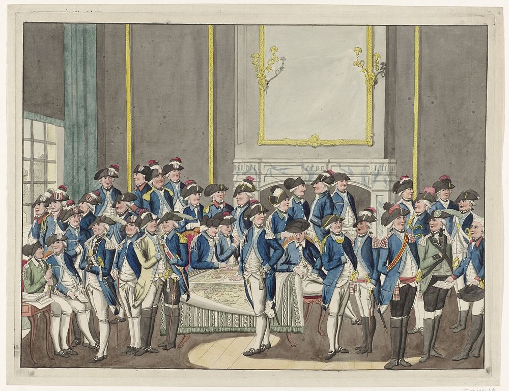 Zaal met 35 schutters in verschillende monteringen, 1787 (1787) by anonymous