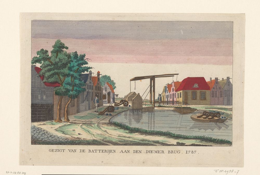 Batterij aan de Diemerbrug, 1787 (1787) by anonymous and anonymous