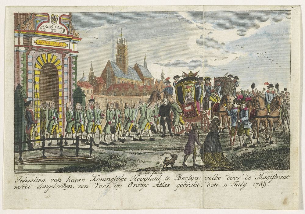 Inhaling van prinses Wilhelmina van Pruisen te Berlijn, 1789 (1789 - 1790) by Jan Gerritsz Visser, Karel la Fargue and…