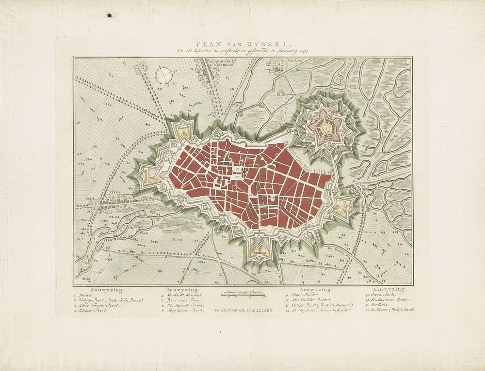 Plan van de versterkingen van Rijssel, 1794 (1794) by Cornelis van Baarsel and Johannes Allart