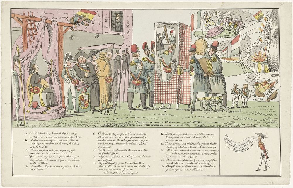 Spotprent op de aanvoerders van de Belgische Opstand, 1830 (1830) by anonymous