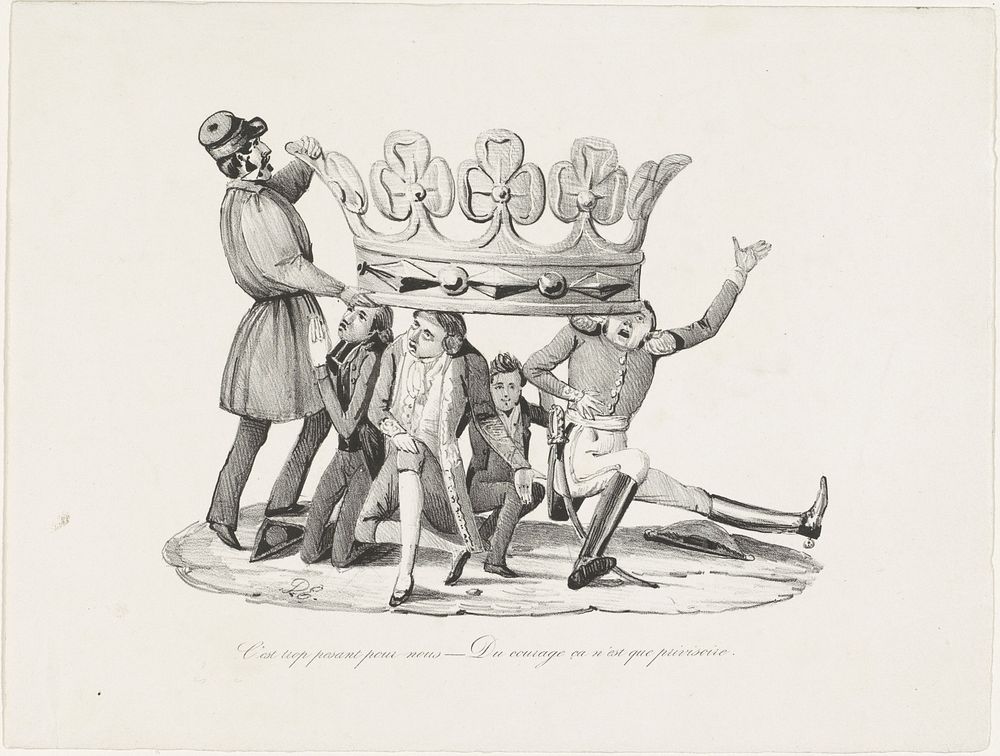 Spotprent op de leden van het Voorlopig Bewind, 1830 (1830) by Monogrammist DE België