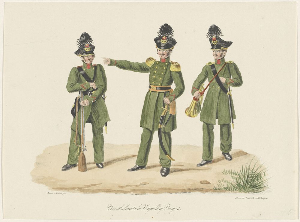 Vrijwillige Jagers van Noord-Holland, 1830 (1830 - 1831) by Johannes Reekers I, Jacob Ritsema and Daiwaille en Veldhuijzen