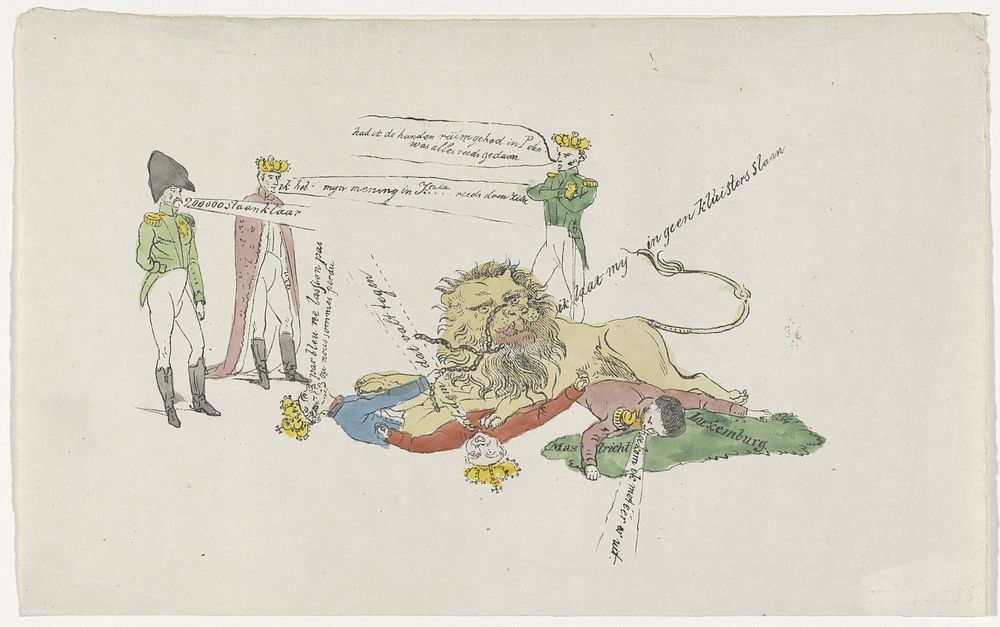 Spotprent op de oorlogsverklaring door Nederland aan België, 1831 (1831) by anonymous