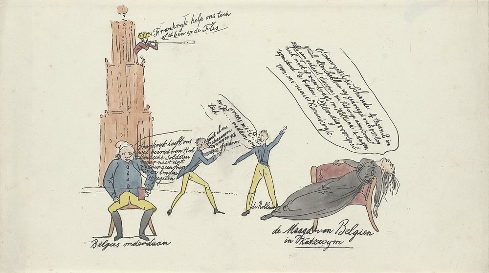 De Belgische Maagd in katzwijm, 1831 (1831) by anonymous