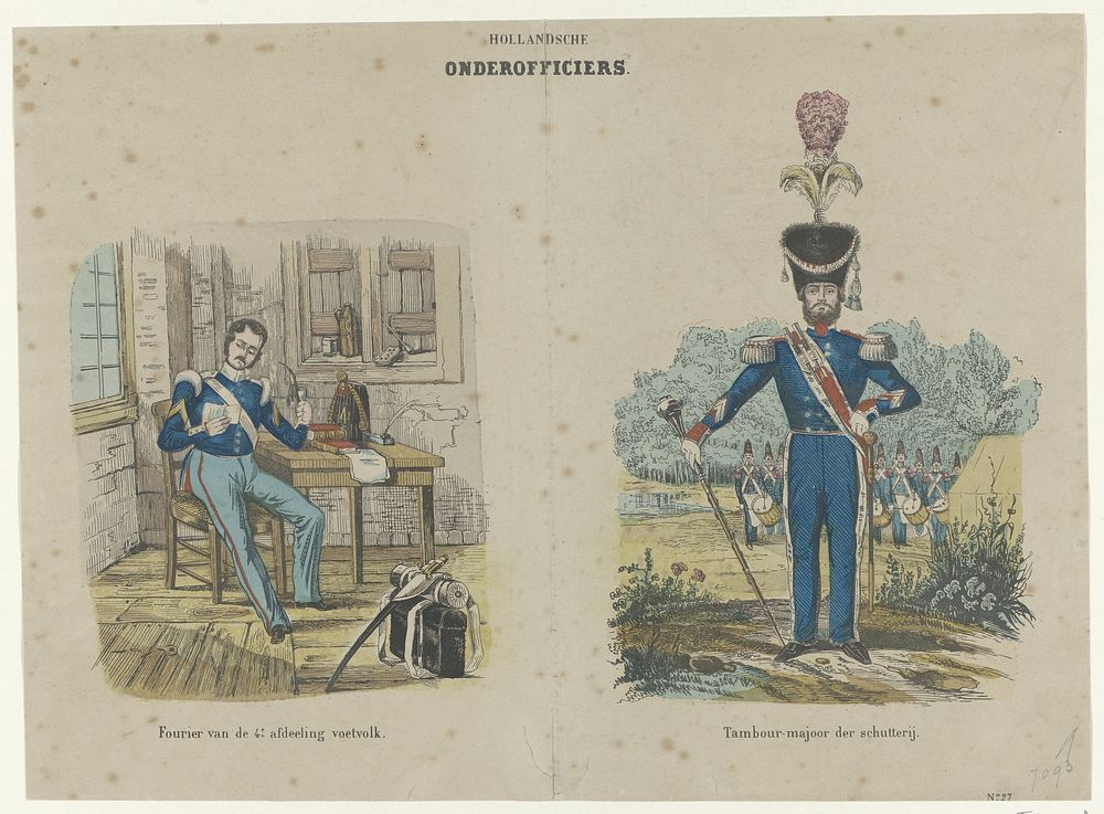 Uniformen van onderofficieren, ca. 1845 (1840 - 1850) by anonymous