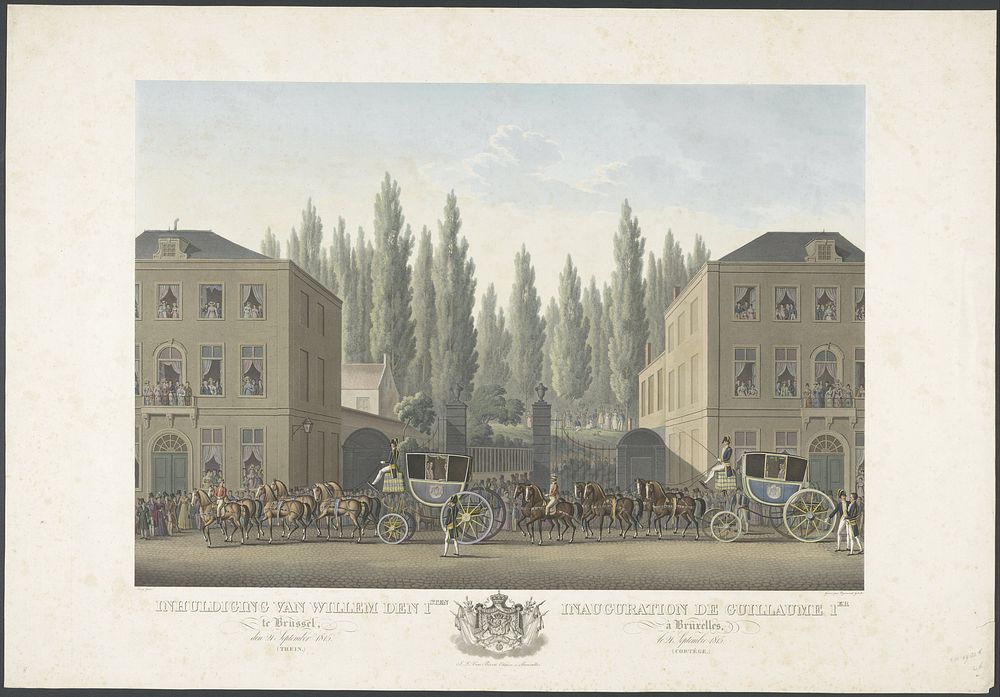 Inhuldiging van Willem den 1sten te Brussel, den 21 September 1815 (Trein.) / Inauguration de Guillaume 1er à Bruxelles, le…