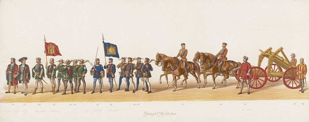 Delftse optocht van 1873 (negende plaat) (1873) by anonymous, Tresling and Comp and J Waltman II