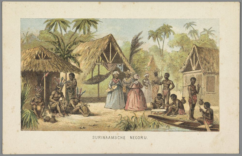 Surinaamse mensen op de Wereldtentoonstelling in Amsterdam, 1883 (1883) by anonymous, Emrik and Binger and Het Nieuws van…