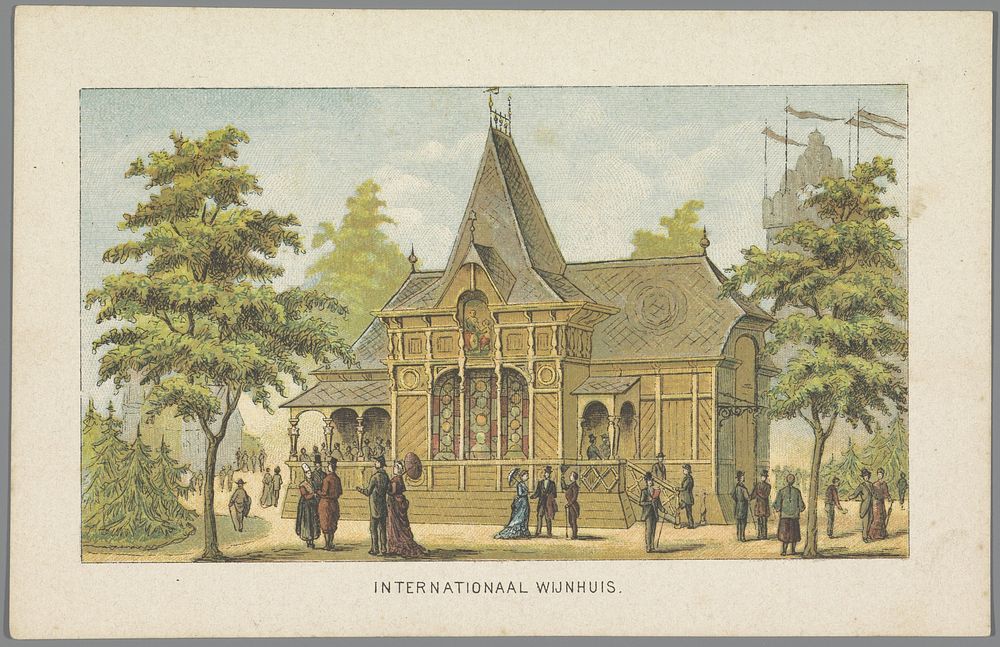Internationaal Wijnhuis op de Wereldtentoonstelling in Amsterdam, 1883 (1883) by anonymous, Emrik and Binger and Het Nieuws…
