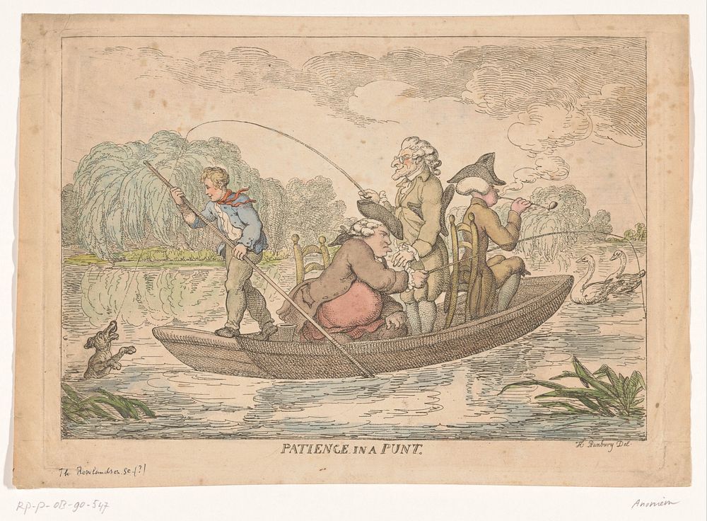 Vissers in een bootje (1775 - 1825) by anonymous and Henry William Bunbury