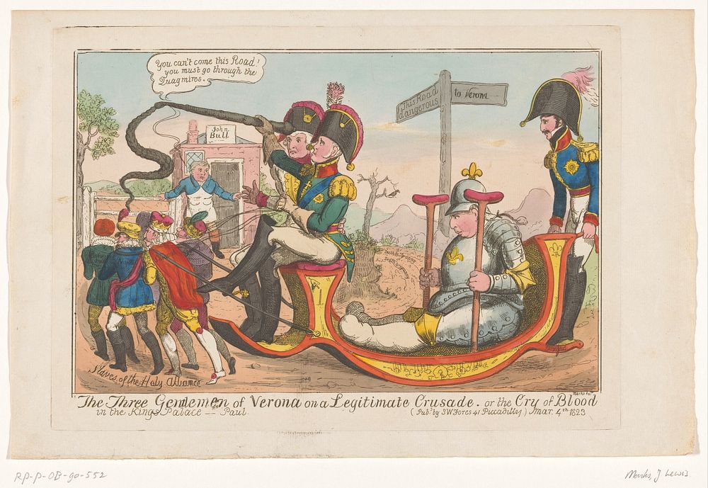 Koning Lodewijk XVIII en het Congres van Verona, 1822 (1823) by J Lewis Marks and Samuel W Fores