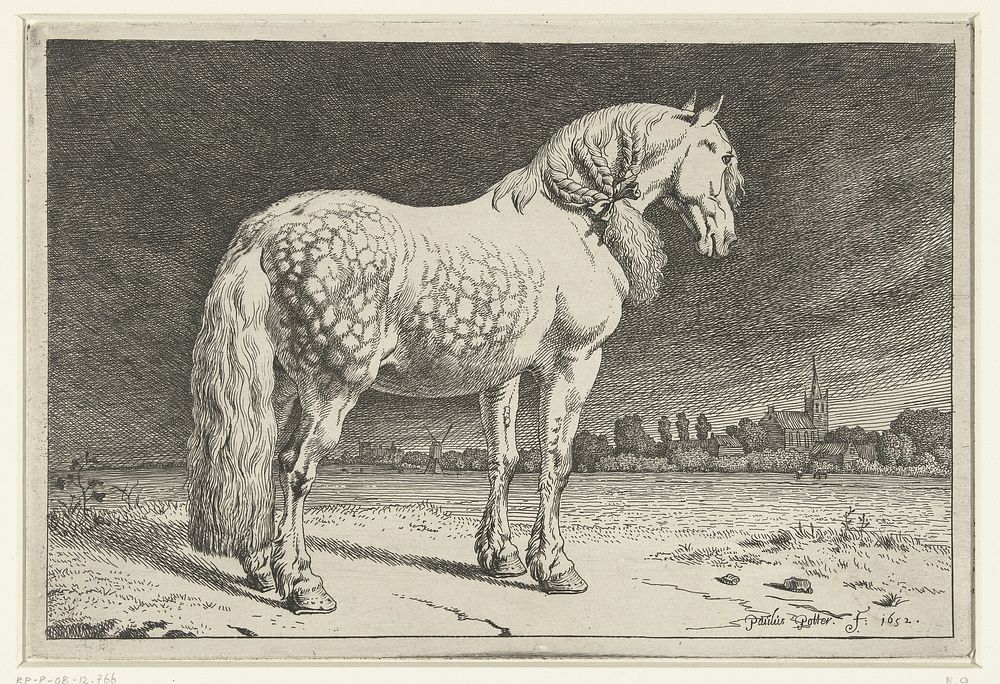 Het Friese paard (1652) by Paulus Potter and Paulus Potter