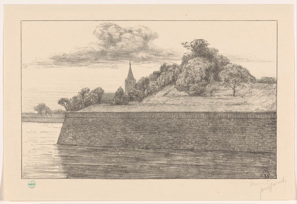 Gezicht op bastion Promers (1933) by Simon Moulijn and Stichting Menno van Coehoorn