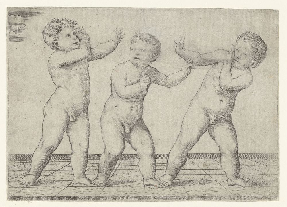 Drie naakte jongetjes (1510 - 1530) by Giacomo Francia and Giacomo Francia