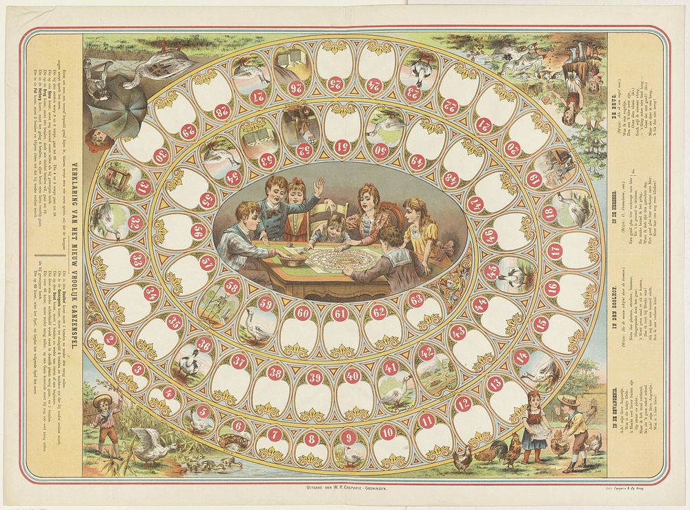 Nieuw vroolijk ganzenspel (1843 - 1910) by Wensel Robertus Casparie and Wensel Robertus Casparie