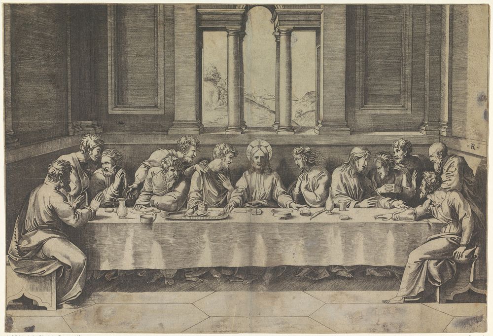 Laatste Avondmaal (1508 - 1532) by Marco Dente and Rafaël