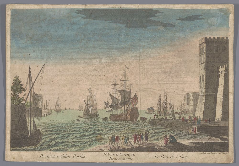 Gezicht op de haven te Calais (1745 - 1775) by Jean François Daumont and anonymous