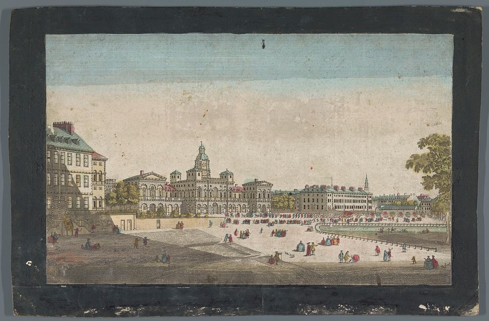 Gezicht op de Horse Guards Parade te Londen (1745 - 1775) by Jean François Daumont and anonymous