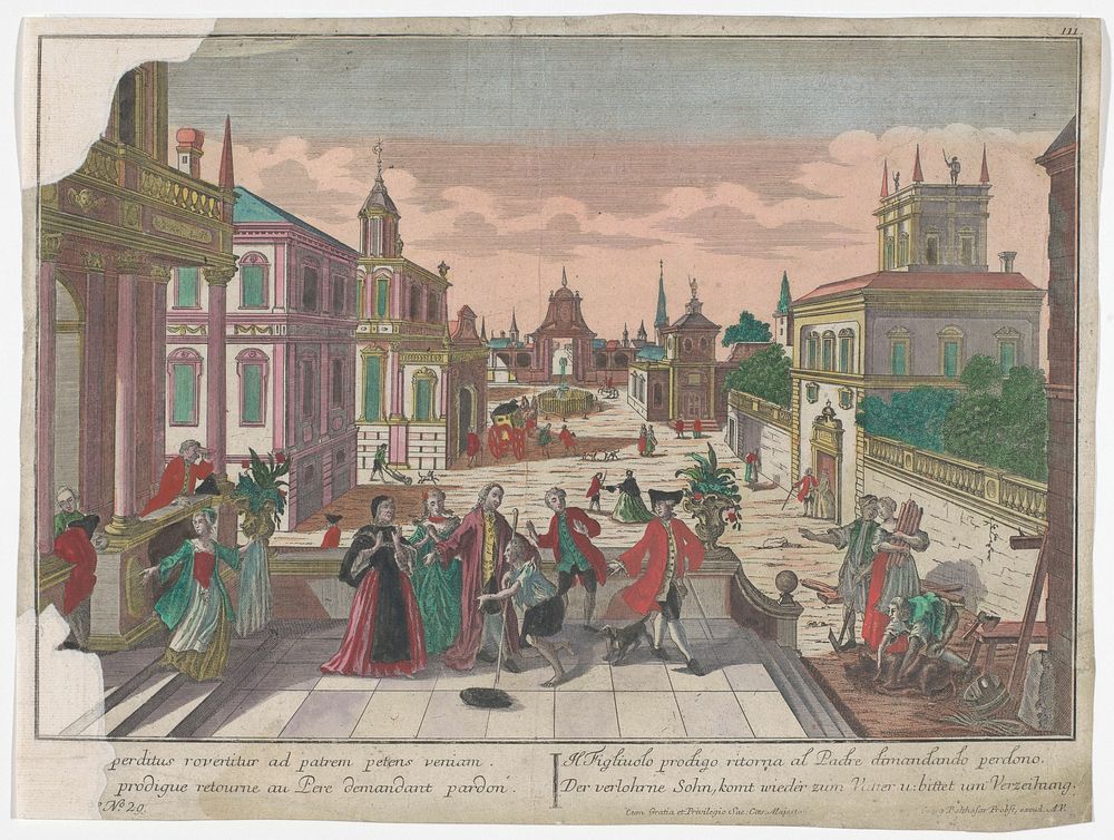 Thuiskomst van de verloren zoon (1742 - 1801) by Georg Balthasar Probst, anonymous and Jozef II Duits keizer