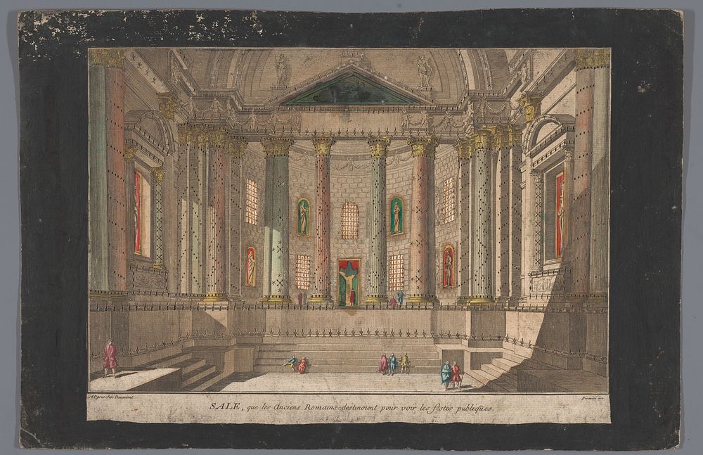 Gezicht op het interieur van een Romeins bouwwerk (1745 - 1775) by Jean François Daumont, anonymous and Giovanni Battista…