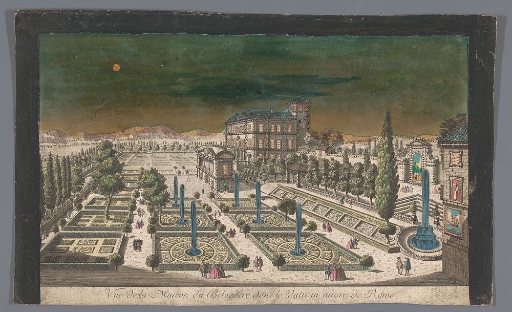 Gezicht op de Giardini Vaticani te Vaticaanstad (1700 - 1799) by anonymous and anonymous