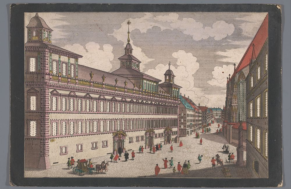 Gezicht op het Stadhuis te Neurenberg (1742 - 1801) by Georg Balthasar Probst, anonymous and Johann Adam Delsenbach